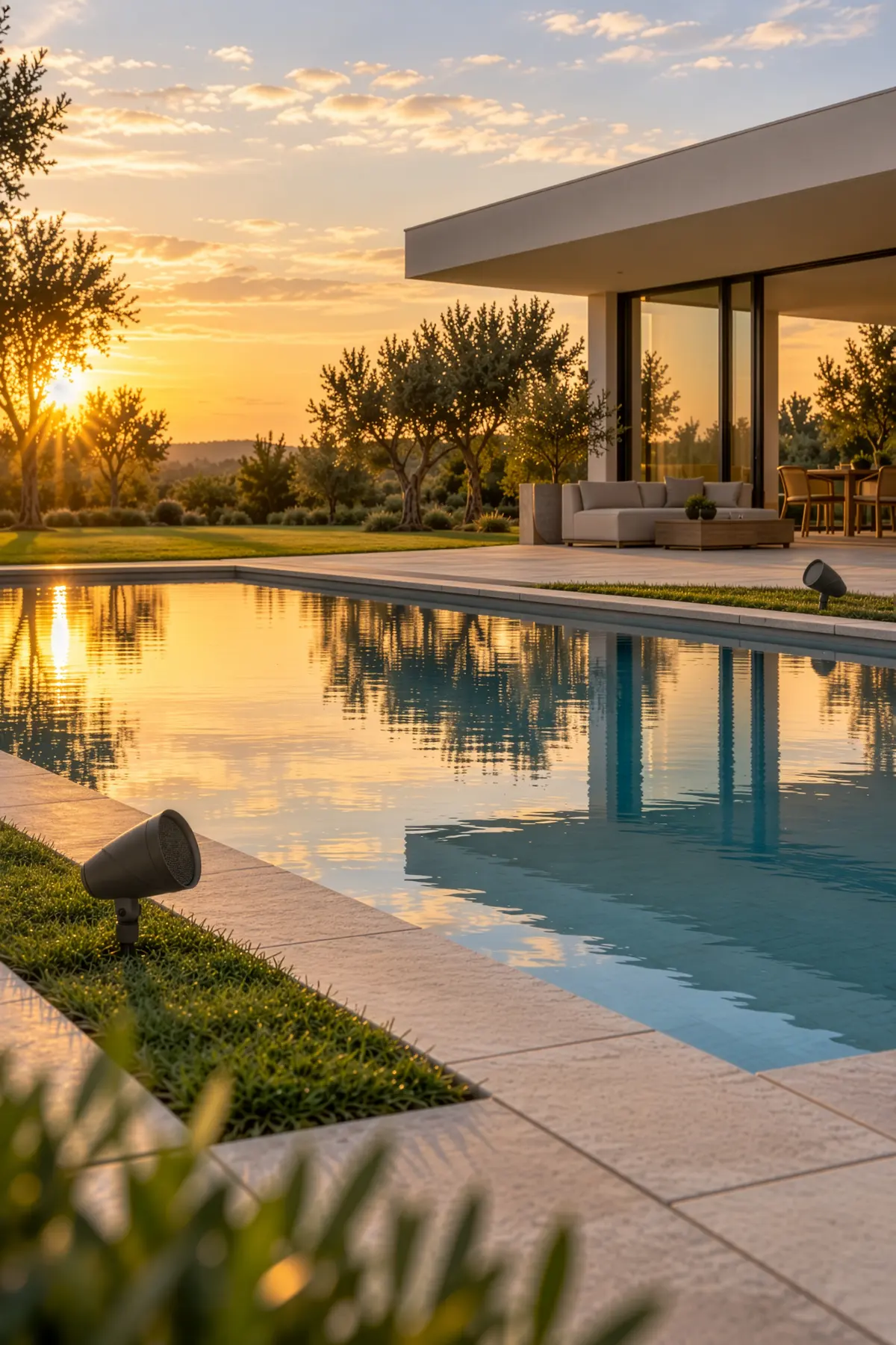 Bildstreifen Am Pool · Lautstärke über einer offenen Wasserfläche